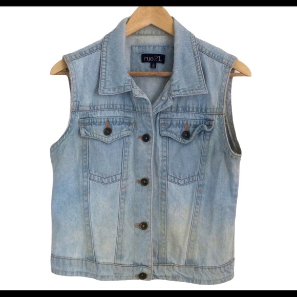 Rue21 Denim Button Up Vest Large - Picture 4 of 4